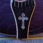 JP Guitars Custom Guitar Pearl Inlays Abalone Inlays Wood Inlays Ornate Cross Pearl Inlay On Bridge Electric Guitar