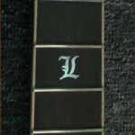 JP Guitars Custom Guitar Pearl Inlays Abalone Inlays Wood Inlays Ornate Lettering Pearl Inlay On Fretboard Of Electric Guitar