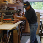 JP Guitars Cutting Musical Instrument Shape Out Of Raw Wood jpguitars.com