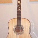 Custom Made Hand Crafted Acoustic Guitar With Natural Finish And Pearl Inlay JPGuitars.com