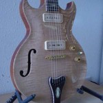 Custom Made Hand Crafted Electric With F-Hole And Quilted Maple Top Side View JPGuitars