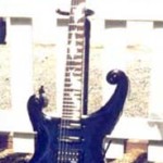 Custom Made Hand Crafted Hand Carved Electric Guitar With Scroll Work Blue Paint JPGuitars.com